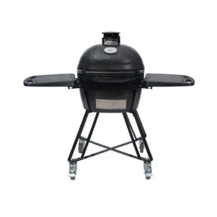 Black Kamado grill on a white background