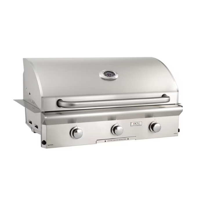 Stainless steel grill on a white background